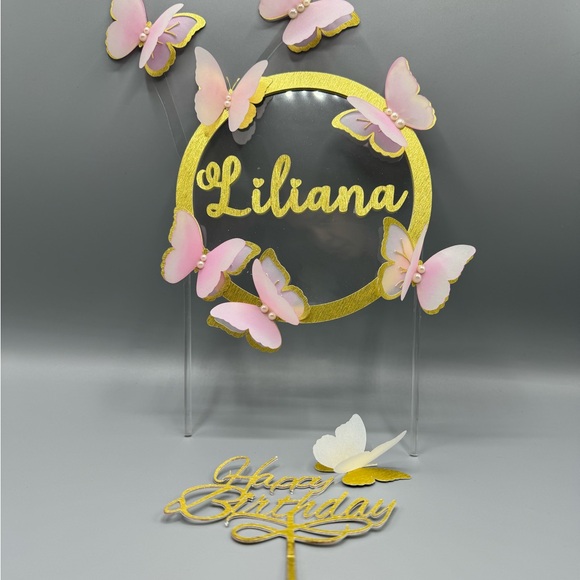 Cute Butterfly boho  cake topper - Picture 4 of 12